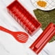 thumbnail image 2 of Kit para hacer sushi de lujo con juego completo de sushi, 10 piezas de plástico para hacer sushi con 8 tenedores para moldes de rollo de sushi, herramienta de sushi para el hogar (rojo) Sincero Electrónica, 2 of 5