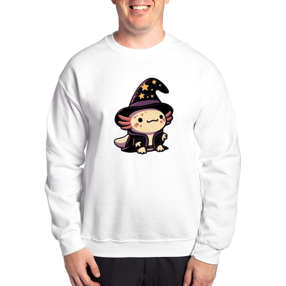CafePress - Axolotl Wizard Fantasy Pet - Crew Neck Sweatshirt