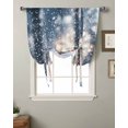 thumbnail image 2 of Christmas Squirrel Tie Up Curtains for Window, Xmas Snowflake Forest Thermal Insulted Balloon Shade Adjustable Rod Pocket Curtains Valance Panels for Kitchen Bathroom Café 42 x 54, 2 of 7