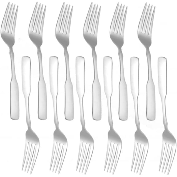 TrueCraftware- Set of 12 Stainless Steel Salem Salad Fork- Stainless Steel Flatware Cutlery Kitchen Tableware Set for Home and Restaurant Flatware Forks Silverware Salad Fork Cake Dessert