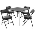 thumbnail image 3 of XL Series 5-Piece Folding Card Table and 2 in Ultra-Padded Vinyl Chair Set, 38 in Oversized Game Table, Black, 3 of 5