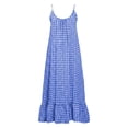 thumbnail image 6 of Aboser Womens Plaid Gingham Nightgowns Trendy Pleated Front Sleepwear Loose Round Neck Nightdress Comfy Soft Sleeveless Tank Sleep Shirts with Pockets, 6 of 6
