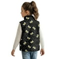 thumbnail image 2 of Xoenoiee Bee Honeycomb Print Toddler Vest for Girls Boys Polar Fleece Vest Jacket Sleeveless Kids Fuzzy Sherpa Fall Winter Warm Stand Collar Zipper Outerwear, 5-6 Years, 2 of 7