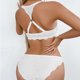 thumbnail image 5 of Brasieres de Mujer conjunto de Sujetador con Botones En La Parte Delantera y Trasera Fruncidos con Encaje Estampado A Rayas para Mujer Grande, 5 of 5