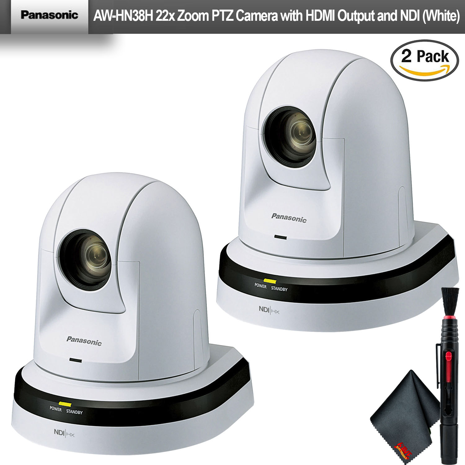 Panasonic AWHN38H 22x Zoom PTZ Camera with HDMI Output and NDI (White