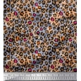thumbnail image 1 of Soimoi Grey Cotton Jersey Fabric Leopard Animal Skin Printed Fabric 1 Yard 58 Inch Wide, 1 of 3