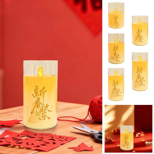 Sentmoon Flickering Candles Tea Lights Simulation Acrylic Candle Lamp Electronic Candle Lamp Bedside Lamp Small Ornament