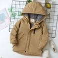 thumbnail image 2 of Jacket for Boys,Kids Boys Girls Winter Thicken Coat Solid Hooded Jacket Toddler Windproof Thick Warm Outwear,Winter Coat(Size:13-14 Years), 2 of 8