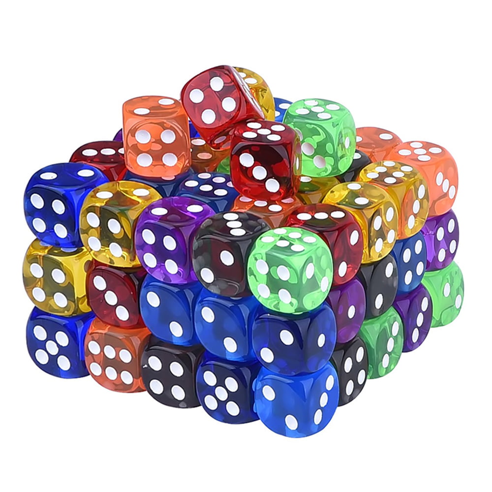 4 8 or 12 Mini 8mm Game Dice Dot Number 6 sided Poker Board Yahtzee Die Coloured 