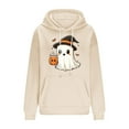 thumbnail image 5 of Kilaqueen Spooky Pumpkin Pattern Halloween Sweatshirts for Women Fashion Oversized Hoodie with Pocket Long Sleeve Fall Sweatshirts Loose Fitness Pullover Tops, 5 of 6