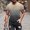 Khaki, variant on Mens Shirts Crew Neck Gradient Summer Gold T-Shirts Size 5XL