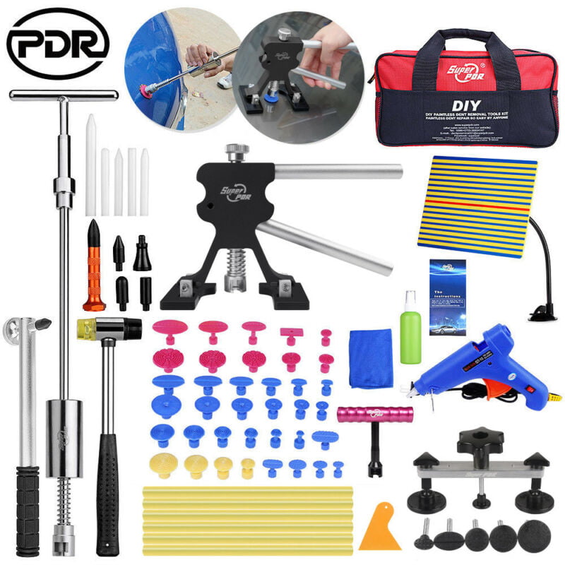 Super PDR DIY Paintless Dent Repair Removal Tool Kit w/Storage Case See Pics! 
