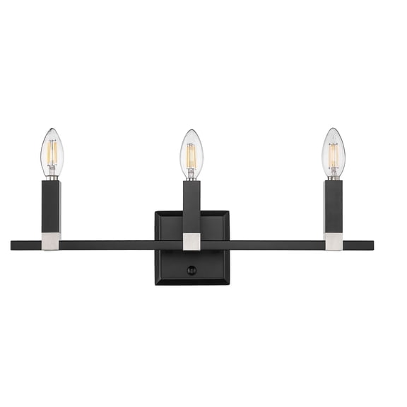 Maroni 3-Light Black Modern Bathroom Vanity Light