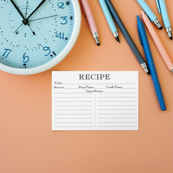 OUNONA 50pcs Blank Recipe Cards for Bridal Shower Food Note Cards Household Recipe Sheets For Weddings Recording Recipe Supplies
