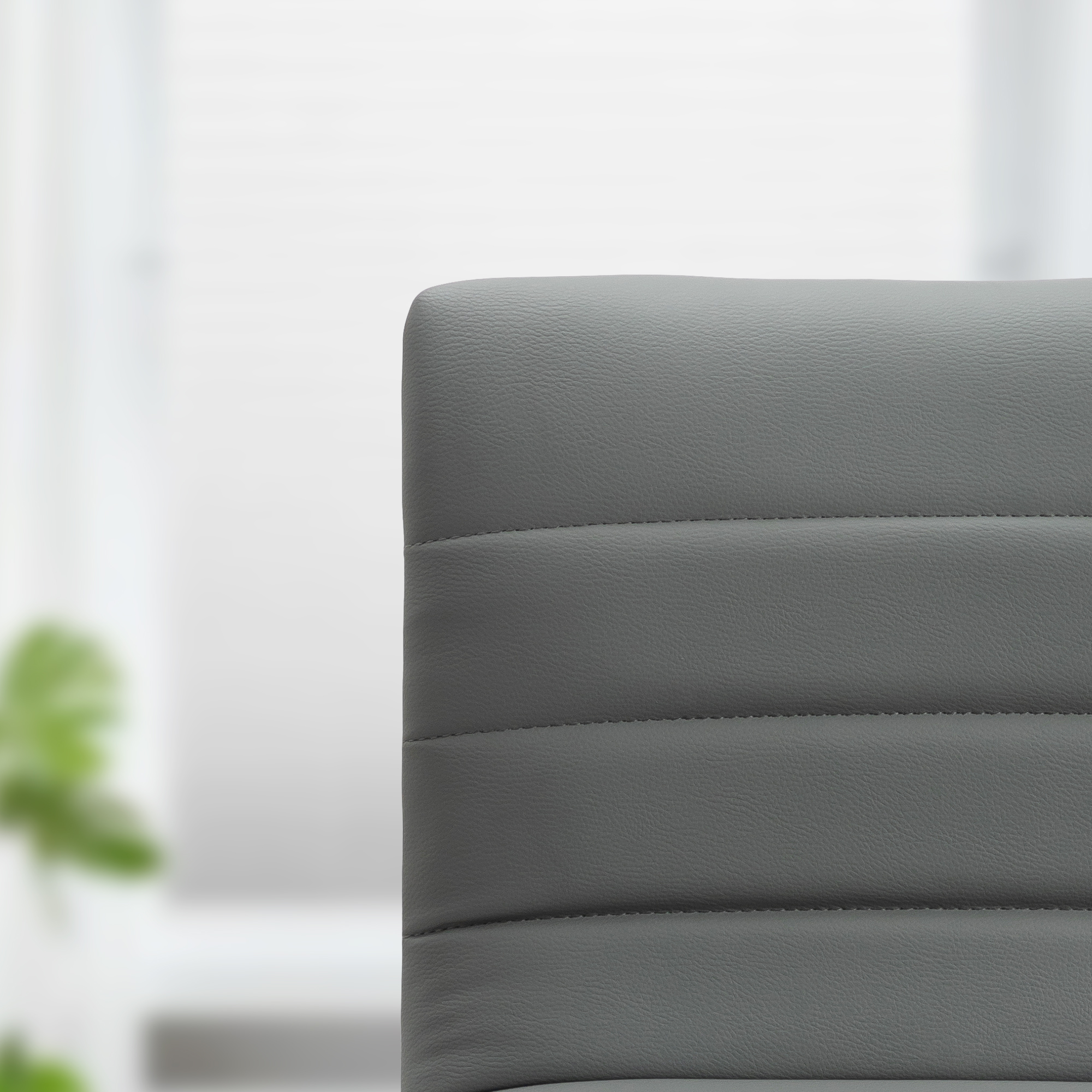 Set of 2 Bar Chairs Height Adjustable Counter Bar Stools with Cushion Grey