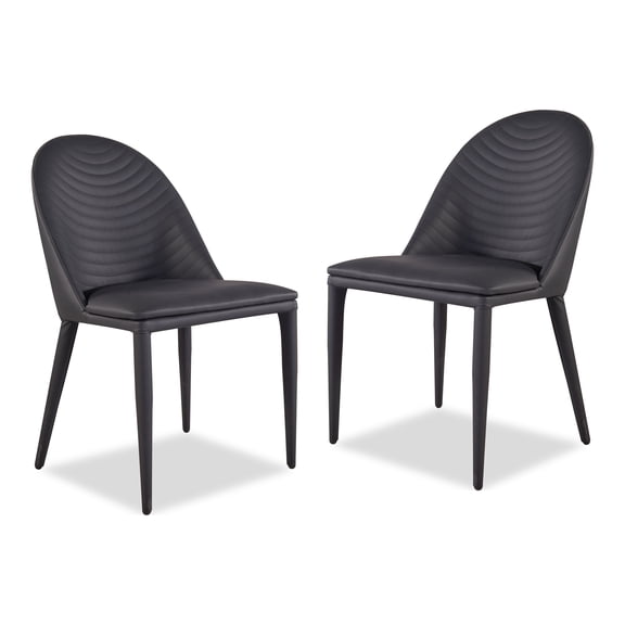 Furniture of America Sylas Upholstered Faux Leather and Steel Side Chairs, Set of 2, Black