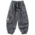 thumbnail image 3 of LIhncine Boys Baggy Cargo Pants Trendy Casual Parachute Pant Loose Fit Harem Joggers with Pockets for Streetwear, 3 of 9