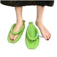 thumbnail image 4 of Anuirheih Flip Flops for Women, Cloud Slides Lightweight Thicken Sole Pillow Slippers Cute Couple Slippers Soft Foam Non-Slip Shower Bathroom Sandals(Army Green), 4 of 9