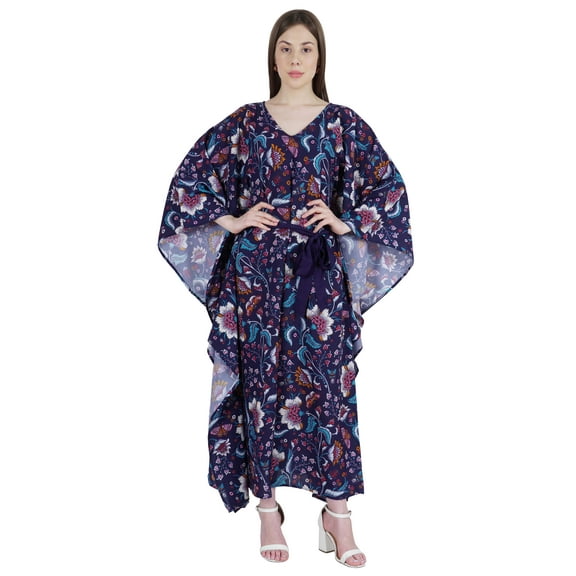 Moomaya Printed Sleep Loungewear For Women kimono sleeves Kaftan Resort Dress/ Maternity Wear