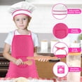 thumbnail image 2 of 11 Pcs Kids Aprons for Girls Boys, Kids Cooking and Baking Sets, Chef Hat Apron Pretend Play Set for Toddlers Age 3-8, Pink, 2 of 7