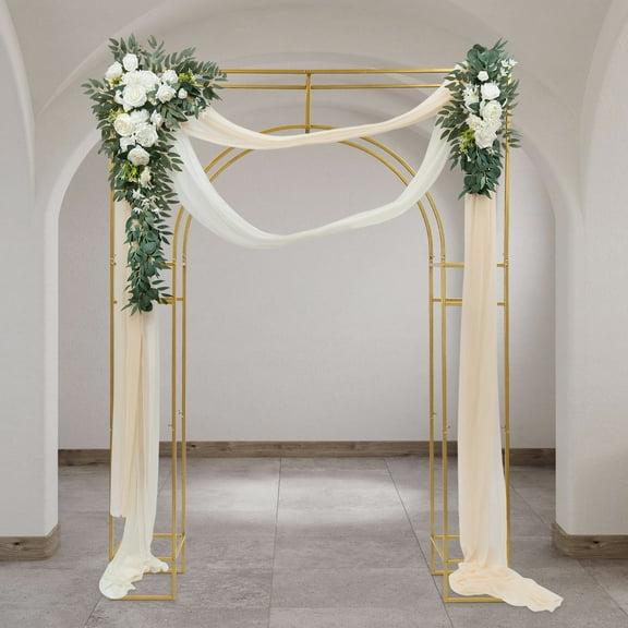 Griptix Gold Wedding Arch Frame for Ceremony – Durable Metal Arch Backdrop with High Load Capacity, DIY Floral Decoration Stand for Weddings, Parties, and Special Events