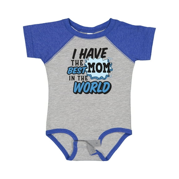Inktastic I Have the Best Mom in the World with Speech Bubble Boys Baby Bodysuit