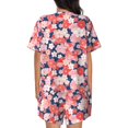 thumbnail image 3 of Bixox Women's Japanese Cherry Blossoms Printed Pajama Set 2 Piece Lounge Set Top and Shorts Soft Pajamas, Shorts with Pockets, 3 of 7