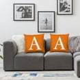 thumbnail image 3 of Acheng Orange Pillow Cover with White Letter Monogram A and Stripes English Alphabet Initial Decorative Square Throw Cushion Case for Bed Sofa Couch 2pcs Pillowcase, Double Sided Print White, 3 of 6