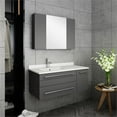 thumbnail image 2 of Fresca Lucera 36" Wall Hung Undermount Sink Bathroom Vanity - Left in Gray, 2 of 7