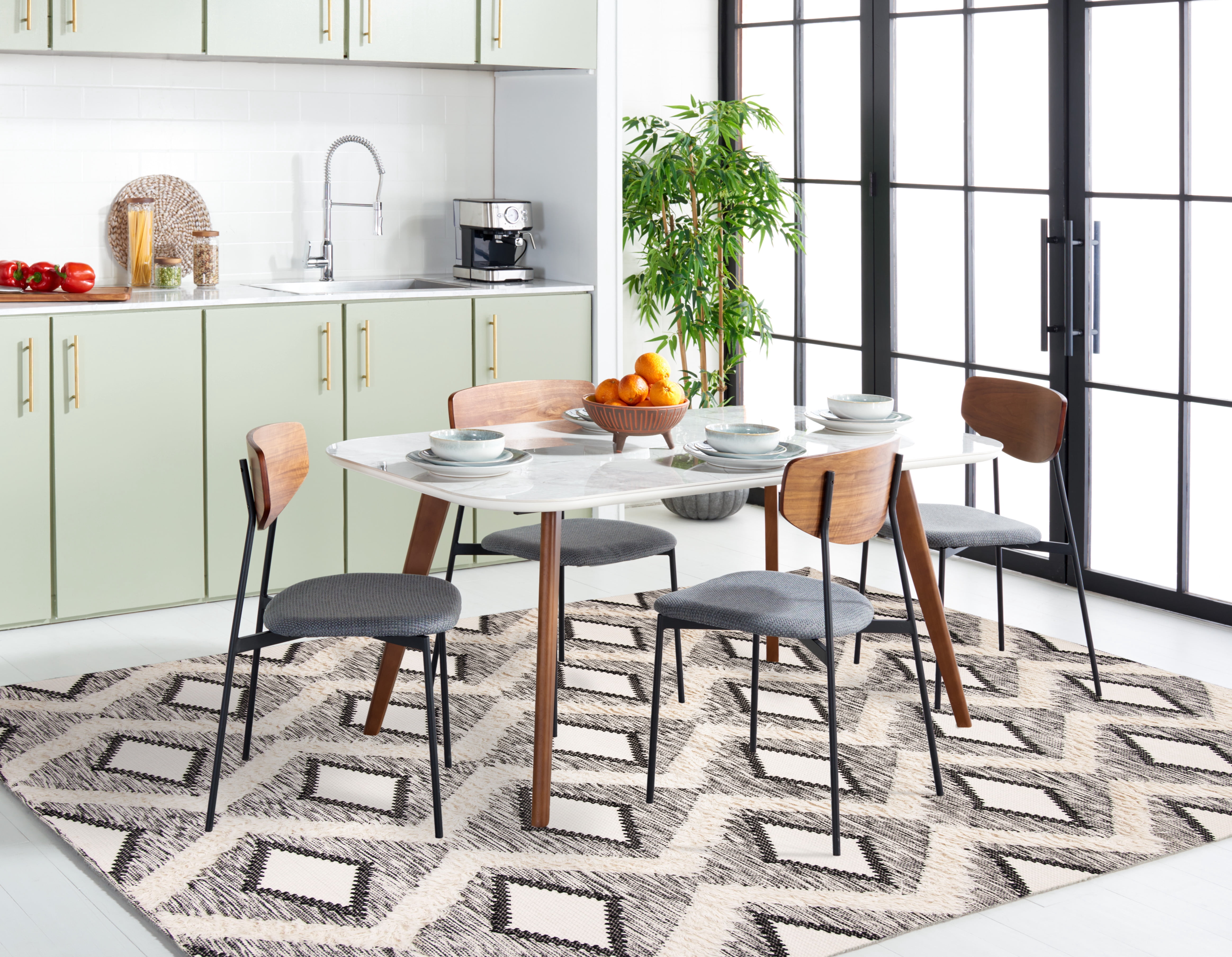 Safavieh Kenya Lucius Abstract Area Rug, Black/Ivory, 9' x 12'
