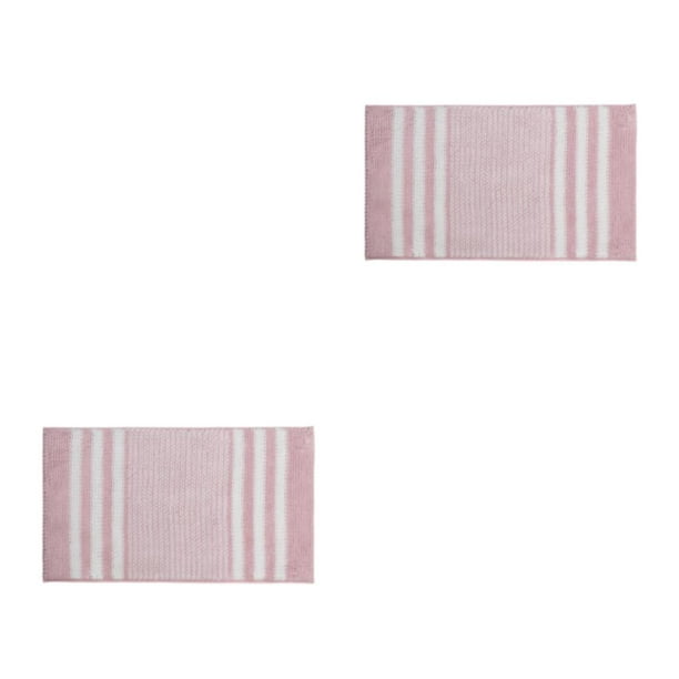 Inteprter Colección Alfombra de baño suave - Absorción de agua fuerte Textura suave Parte inferior antideslizante Good Stepping Pink Rosa 2Conjunto