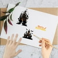 thumbnail image 4 of Happy Halloween Clear Stamps Reusable Retro Castle Ghost Bat Moon Background Postmark Transparent Silicone Stamp Seal for Journaling Craft Scrapbooking Card Making Decoration Supplies DIY, 4 of 6
