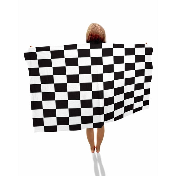 Simple Black White Checkered Beach Towels Oversized Super Absorbent, Lattice Buffalo Plaid Lightweight Bath Towel Quick Dry Sets For Bathroom/Pool/Rv Camping/Beach Play/Gym Room/Picnic 30"x60"