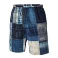 thumbnail image 4 of Salouo Indigo Patchwork Quilt Pattern Swim Trunks for Men,Men's Hawaiian Bathing Suit Swimsuits Quick Dry Swimming Board Shorts Beach Shorts with Pockets-X-Large, 4 of 6