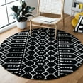 thumbnail image 2 of SAFAVIEH Himalaya Darin Geometric Wool Area Rug, Black/Ivory, 6' x 6' Round, 2 of 7
