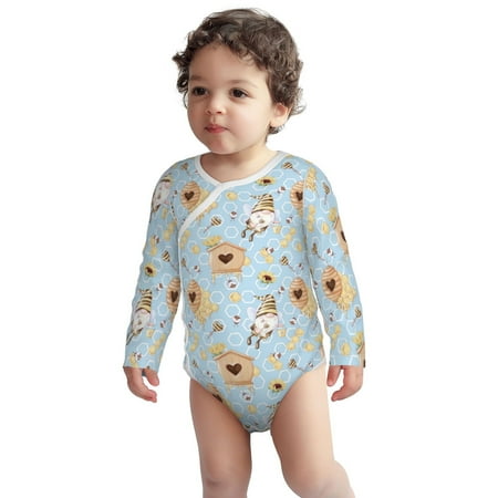 

Fotbe Cute Gnome Bee Collects Honey Pattern Unisex-baby Long-sleeve Bodysuit Long Sleeve Bodysuits One-piece 100% Organic Cotton for Infant Baby Boys Unisex-6 Months