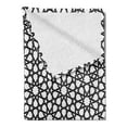 thumbnail image 2 of Moroccan Soft Flannel Fleece Throw Blanket, Moorish Star Pattern with Intertwined Lines Oriental Motif Elements, Cozy Plush for Indoor and Outdoor Use, 50" x 60", Black White, by Ambesonne, 2 of 5