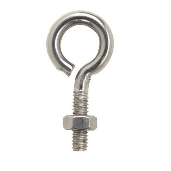 Hampton 02-3456-435 Bolt Eye Closed with Stainless Steel Hex Nut  0.25 x 2 in. - pack of 10