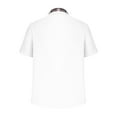 thumbnail image 4 of Puntoco Men's Fashion Casual Solid Color Short Sleeve Turndown Collar Blouse Shirt White 10(XL), 4 of 5