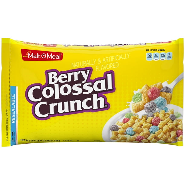 MaltOMeal Berry Colossal Crunch® Breakfast Cereal, Bagged Cereal, 56
