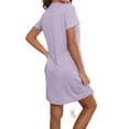 thumbnail image 2 of Womens Nightgowns Sleepdress Heart Sleepshirts Lilac Purple XL, 2 of 5