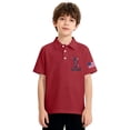 thumbnail image 5 of CCRFTGI 250 Anniversary USA Flag Polo Shirts for Child Girls Boys Size 7 School Uniform America Flag freedom Shirt Golf Lapel Button Collared Polo Quick Dry Summer T-Shirts Red 3-4 Years, 5 of 7