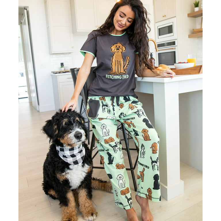 LazyOne Pajamas for Women, Cute Pajama Pants and Top Separates, Fetching  Tired, Dog, X-large 
