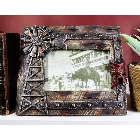 Rustic Western Agricultural Windmill Outpost Tower Picture Frame 4"X6" Photo