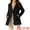 Black, variant on Women's Double Breasted Long Sleeves Button Down Winter Peacoat L Black