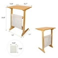 thumbnail image 7 of HTB C Shaped End Table Bamboo, Side Table with Storage Pocket, Couch Tables That Slide Under for Small Space Sofa Laptop Coffee Snack Bedside, 7 of 7