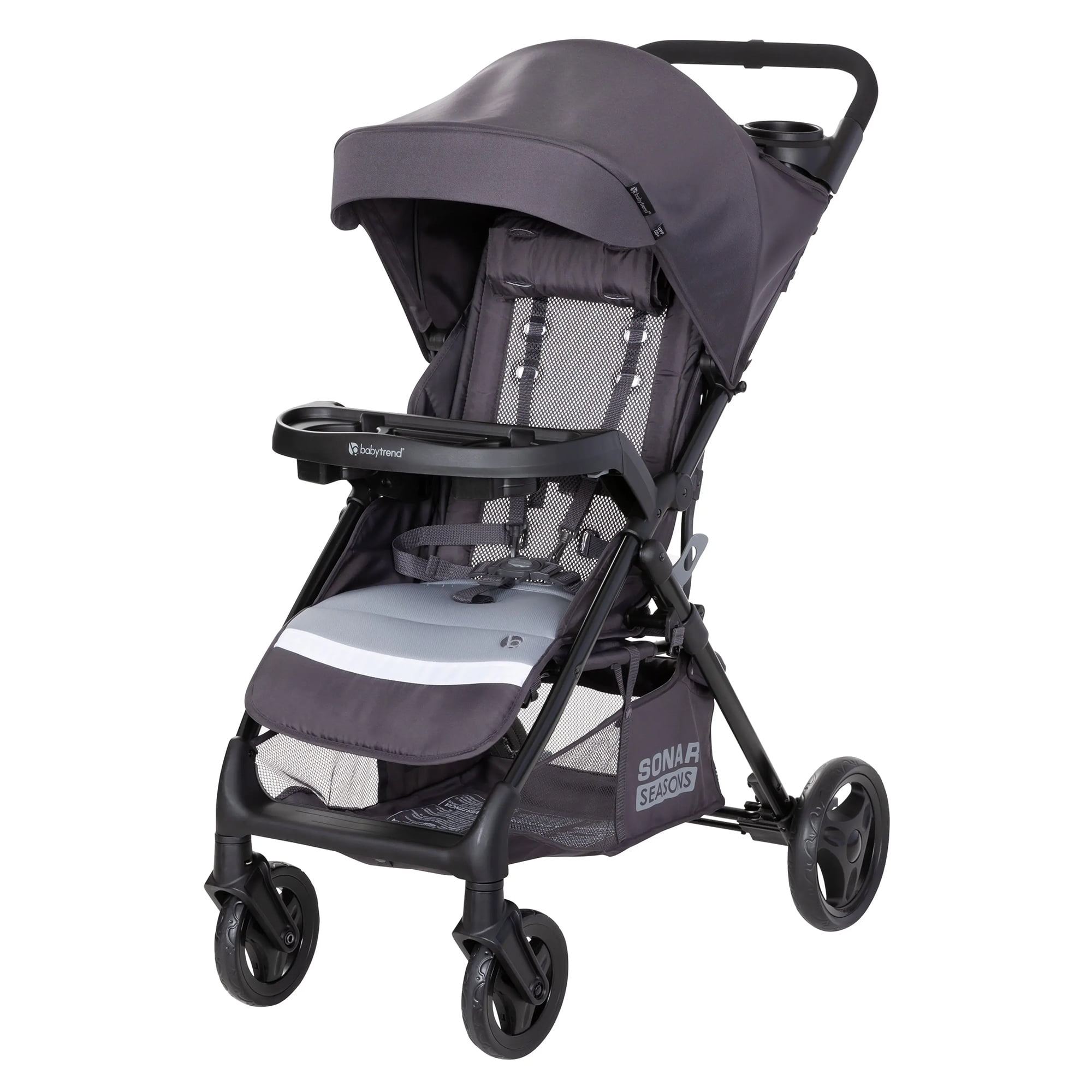 Open Box Baby Trend Sonar Seasons Single Stroller w/ Padded Seat & Canopy Grey )