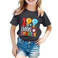 thumbnail image 1 of PMVFHDE Hauts Mignons pour Fille 2025 T-Shirt Robe Filles Hauts d'Été 2025 Maillots de Bain Filles Hauts Garçon et Fille Mode Décontractée Imprimé Col Rond Manches Courtes T-Shirt Haut Noir, 2-3 Ans, 1 of 4
