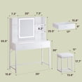 thumbnail image 3 of 4 Pieces Bedroom Furniture Set, Includes Queen Size Bed Frame,Vanity Desk,6-Drawers Dressers and 5-Drawer Dressers with Black Handle for Bedroom, 3 of 20