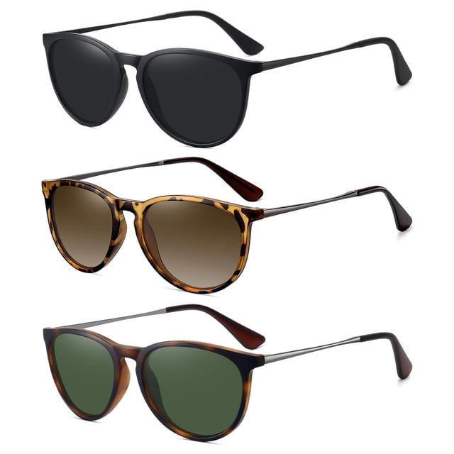 Gafas de sol WOWSUN Retro 2024 redondas polarizadas UV400 para mujer